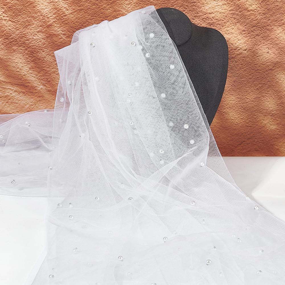 Amazon.com: BENECREAT 3 Yards Pearl Beaded Tulle Fabric, 60